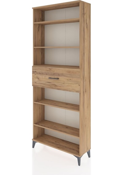 Arges Dolap 5 Raflı Tek Çekmeceli 88x30x221 Çam-çam Atlas Çam