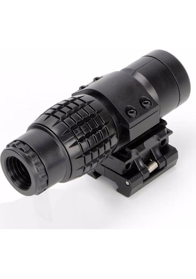 3x Magnifier Reddot Uyumlu Yakınlaştırıcı Dürbün - Katlanır Yaylı Ayaklı Profesyonel Tfek Dürbünü Siyah