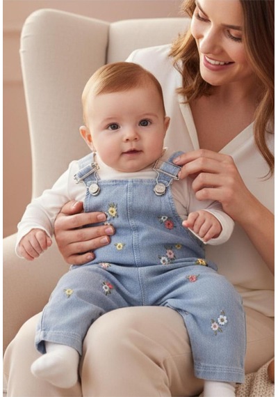 Altıntaş Baby Renkli Çiçek Nakışlı Kot Görünümlü Örme Kumaş Mevsimlik 2li Salopet Set Mavi Beyaz Mavi Beyaz Altıntaş Baby Renkli Çiçek Nakışlı Kot Görünümlü Örme Kumaş Mevsimlik 2li Salopet Set Mavi Beyaz Mavi Beyaz