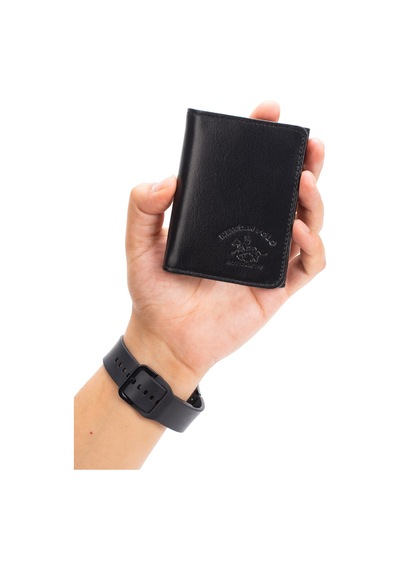 Newish Polo Erkek Hakiki Deri Mıknatıslı Kartlık Ve Cüzdan - New420 Siyah
