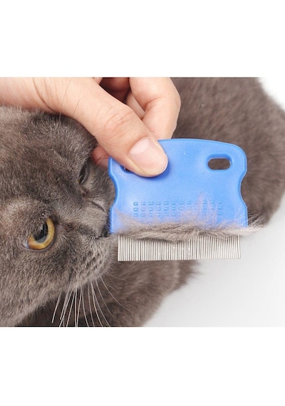 Kedi Köpek Tüy Bit Pire Temizleyici Tarak Mavi