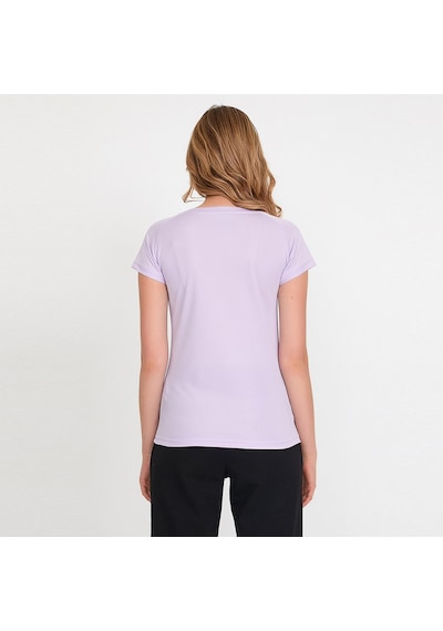 Slazenger RELAX IN Kadın Slim Fit Mor Tişört