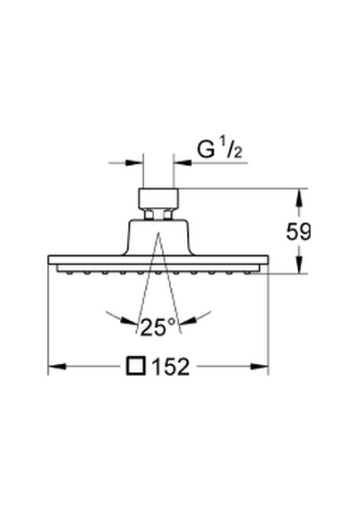 Grohe Euphoria Cube Tepe Duşu 1 Akışlı 15x15 Cm -  27705000