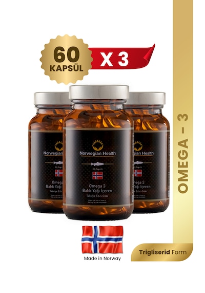 Norwegian Health Omega 3 1000 MG Somon&Morina Balık Yağı 3 x 60 Kapsül﻿﻿