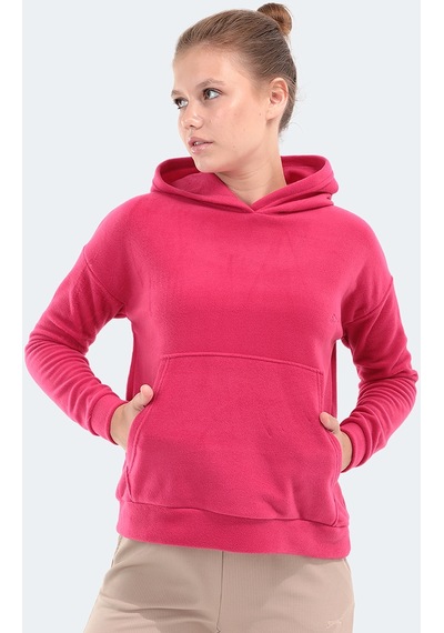Slazenger SASSA IN Kadın Kapüşonlu Cepli Fuşya Polar