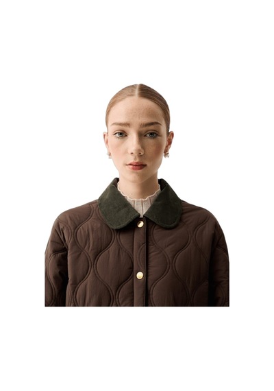 Hunter Witton Quilted Shacket Tof Kahverengi
