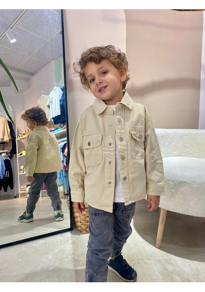 Noble Kids Erkek Çocuk Basic Denim Ceket Bej