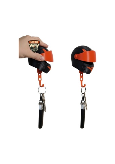 3d Baskı Hareketli Vizörlü Kask Anahtar Askılığı Kırmızı Siyah Motor & Motosiklet Severlere Özel