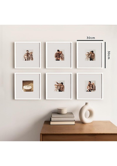 Sök-tak Beyaz Fotoğraf Çerçeve Seti 6 Adet 30x30cm