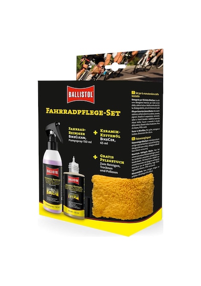 Ballistol Bisiklet Bakım Seti Köpük Temizleyici Seramik Zincir Yağı Mikrofiber Bez