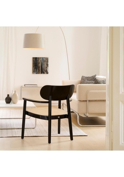 Thonet Lounge Sandalye, Sebastian Herkner Tasarımı, Sürdürülebilir Üretim, Yeşil Küre Sertifikalı Siyah