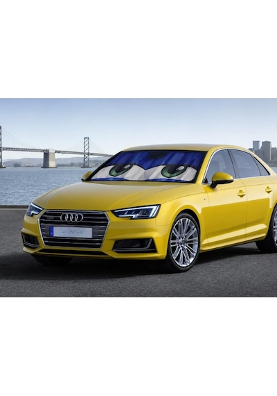 Mavi Göz Figürlü Oto Ön Cam Güneşlik Cars Figürü Baskılı Arabalar Ön Cam Güneşliği Uv Korumalı Güneşlik Genel