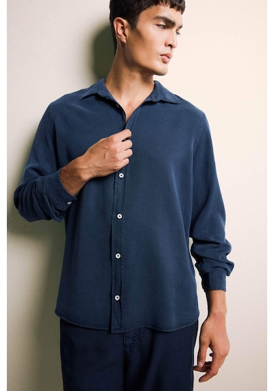 Defacto Regular Fit Twill Uzun Kollu Gömlek G0406ax25aunv175 Lacivert