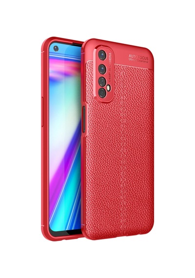 Newface Realme 7 Kılıf Auto Focus Kapak - Kırmızı Kırmızı