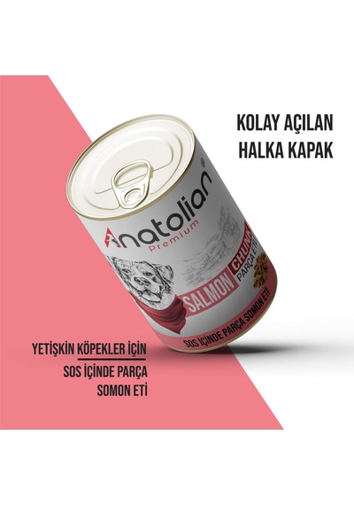 Anatolian Premium Somonlu Parça Etli Yetişkin Köpek Konservesi 24 X 400 G