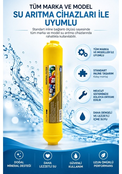 Car-fil 2 İnç Mineral Filtre Su Arıtma Cihazı İçin Mineral Takviyeli Inline Filtre