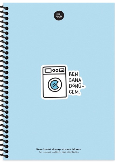 Hisli Şeyler 17x24 Kareli Defter - Ben Sana Dönücem 100 Yaprak