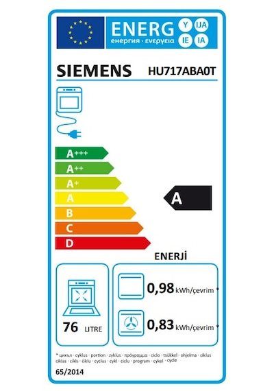 Siemens HU717ABA0T Buhar Destekli Ankastre Fırın Siyah