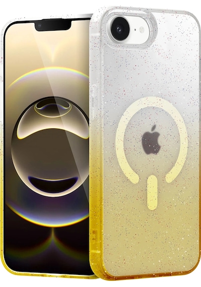 Mey İthalat Apple Uyumlu iPhone 16e Pummel Shiny Magsafe Kapak - Gold