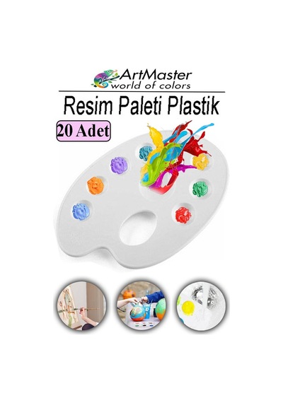 Resim Paleti 20 Adet Plastik Boyama Paleti Godeli Ressam Paleti Akrilik Boya Guaj Boya Suluboya Resim Yapma Boya Paleti