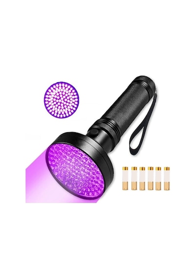 Uv 100 Led Mor işik Fener Sah-Te Para  Ultraviyole İdrar Siyah