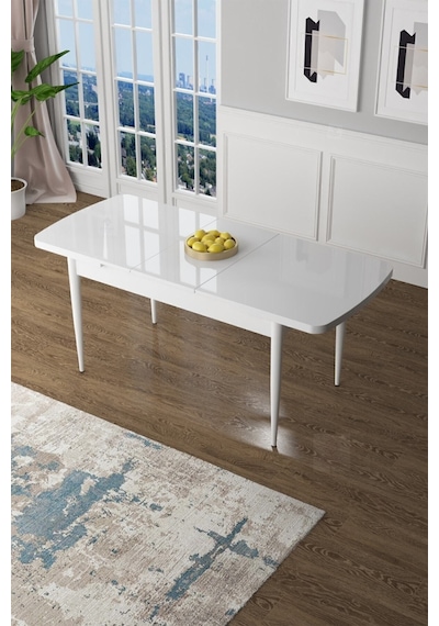 Canisa Concept Zen Serisi 80x132 Mdf Açılabilir Beyaz Masa Takımı Ve 4 Krem Sandalye Beyaz Canisa Concept Zen Serisi 80x132 Mdf Açılabilir Beyaz Masa Takımı Ve 4 Krem Sandalye Beyaz