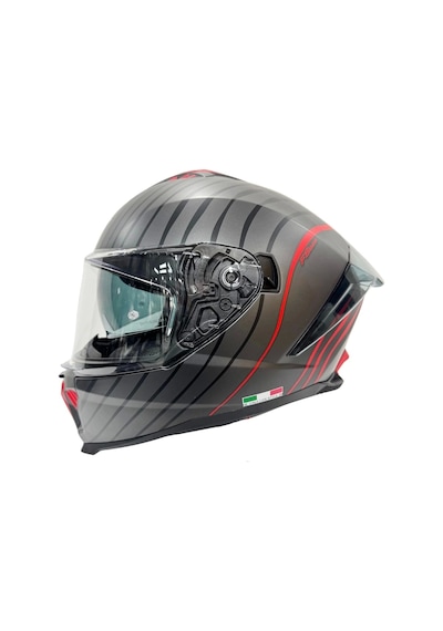 Sway Sw 865 Space Black Red Güneş Gözlüklü Motosiket Kaskı