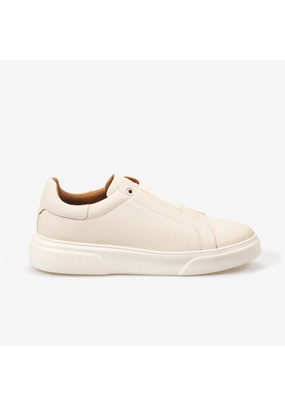 Kemal Tanca Erkek Eva Taban Hakiki Deri Sneaker & Spor Ayakkabı 2534 Ekru