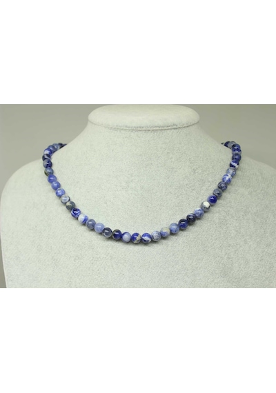 Sodalit Taşı Royal Kolye 6mm (Klipsli) Altın