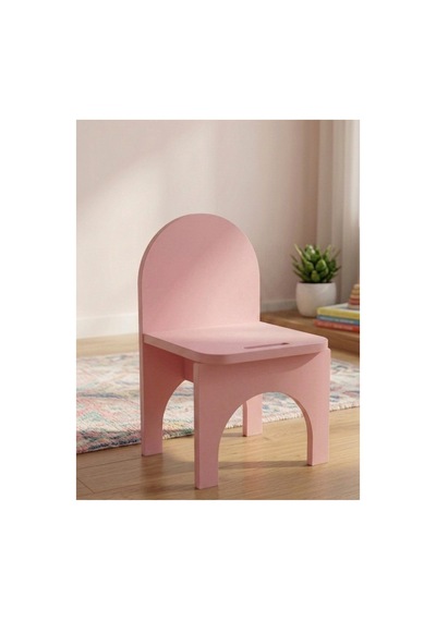 Montessori Mdf Çocuk Sandalyesi, Modern Tasarım, Güvenli Ve Dayanıklı Ahşap Çocuk Sandalyesi Pembe