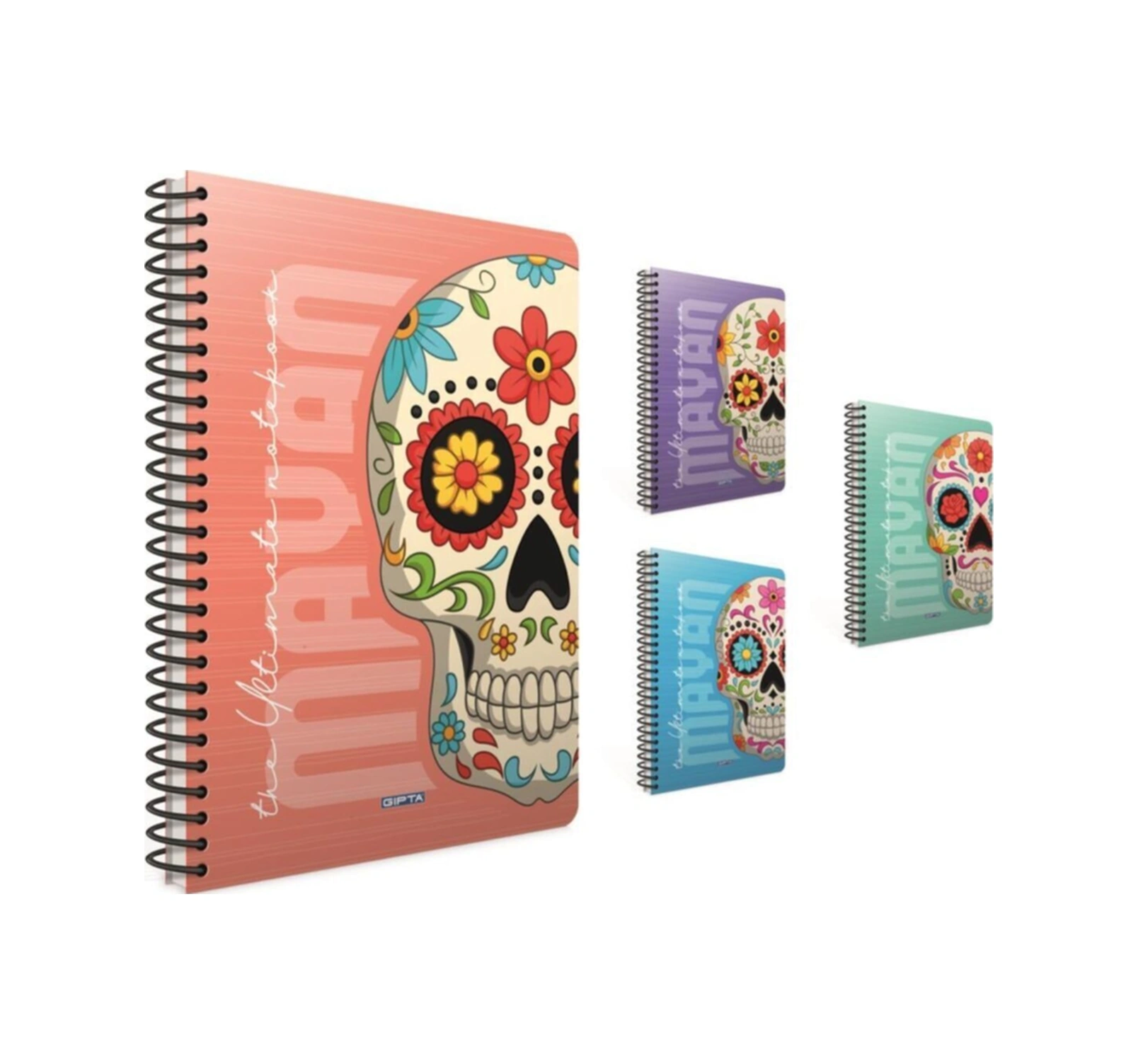 Mayan A4 Spiralli Karton Kapak Defter 80 Yaprak Kareli 4 Lü Paket 4357