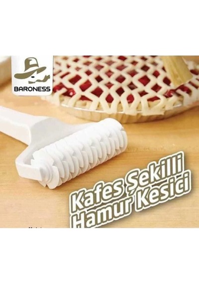 Büyük Boy Kafes Şekilli Hamur Kesici Rulet Tart Kesme Aparatı
