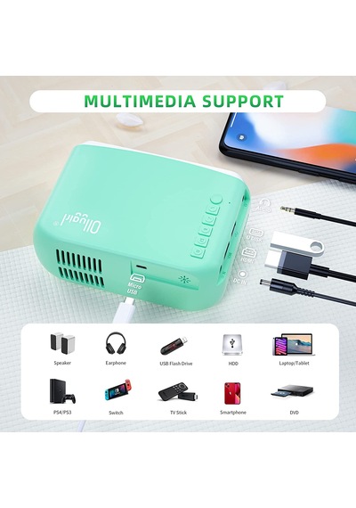 Jenerik Mini Projektör Ev Sineması Taşınabilir Yükseltme 1080P Desteklenir