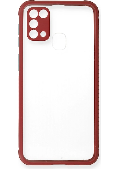 Newface Samsung Galaxy Uyumlu M31 Kılıf Miami Şeffaf Silikon Semeglbl - 56 - Fuşya