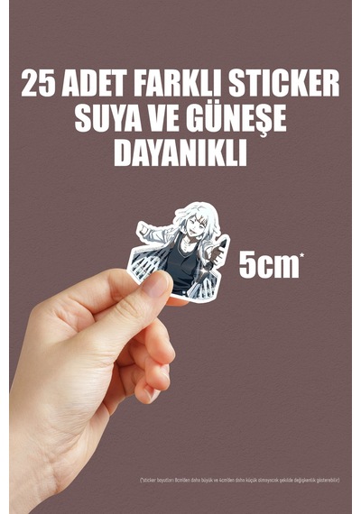 Tokyo Ghoul Anime Telefon Laptop Bullet Journal Yapışkanlı Folyo Sticker Paketi 25 Adet Çok Renkli