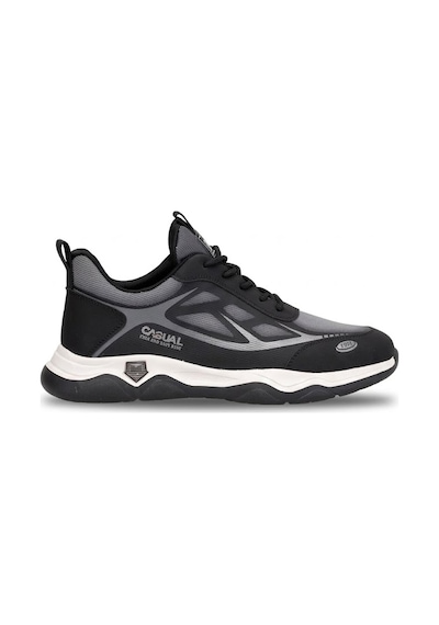 Voyager E087t Erkek Deri-tekstil Klasik Sneaker Siyah - Gri