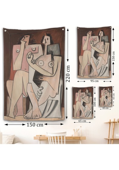 Pablo Picasso - Adam Ve Kadın Soyut Duvar Örtüsü - Homme Et Femme-7329