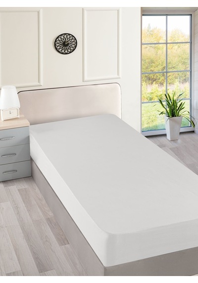 Menderes Home Cotton Collection Ranforce Tek Kişilik Çarşaf Düzboya Beyaz