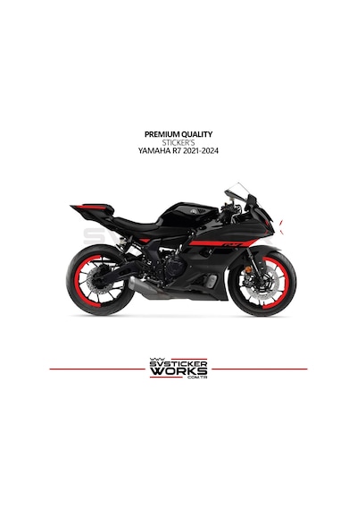 Yamaha R7 Kırmızı Sticker Set 2021 - 2023