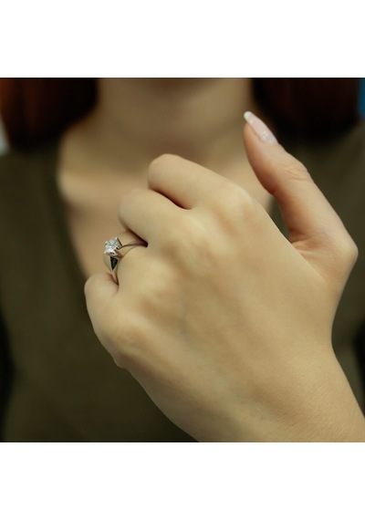 Lova F Renk 0,48 Karat Pırlanta Tektaş Yüzük - Hrd - 1020080