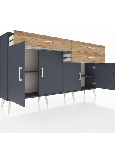 Arges Konsol 2 Raflı 3 Çekmeceli 4 Kapaklı 176x30x99 Antrasit-ant Antrasit-antrasit/çam Arges Konsol 2 Raflı 3 Çekmeceli 4 Kapaklı 176x30x99 Antrasit-ant Antrasit-antrasit/çam