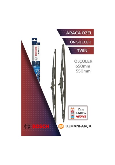 3397001539 650mm + 550mm Muz Tipi Twın Ön Silecek Seti Bosch