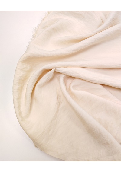 Krem Renk İnce Dökümlü Ayrobin Kumaş Gömleklik & Elbiselik En: 140cm-12599