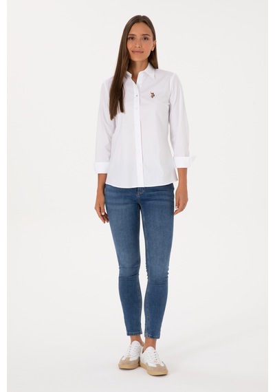 U.s. Polo Assn. Kadın Beyaz Gömlek Basic 50308038-vr013 Beyaz