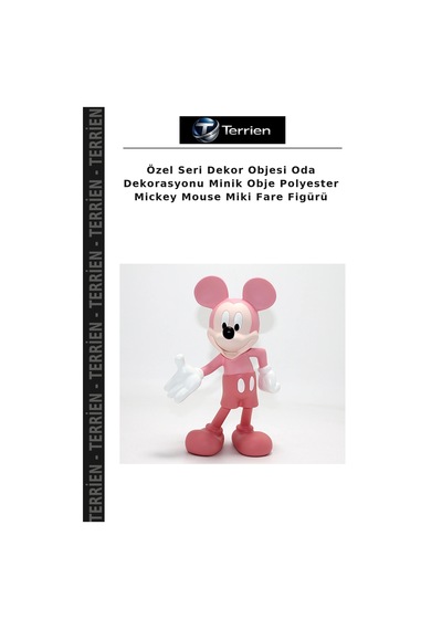 Özel Seri Dekor Objesi Oda Dekorasyonu Minik Obje Polyester Mickey Mouse Miki Fare Figürü