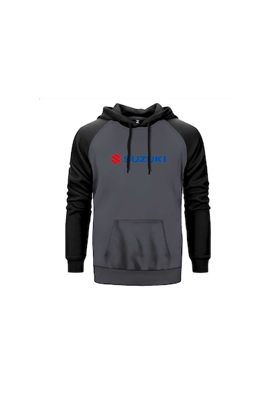 Suzuki Motorcycle Logo Gri Renk Reglan Kol Sweatshirt Gri