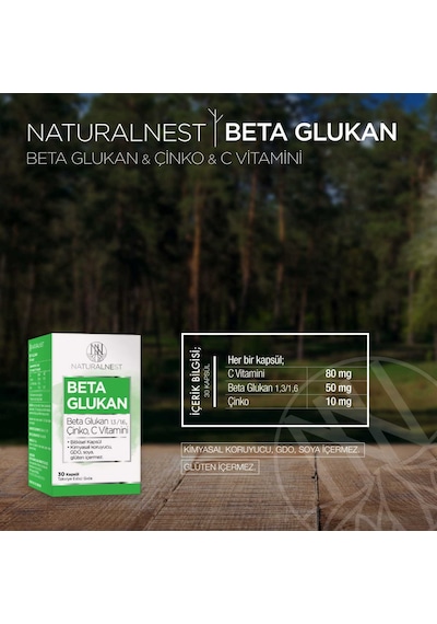 Natural Nest 13/16 Beta Glukan Çinko Vitamin C İçeren Takviye E