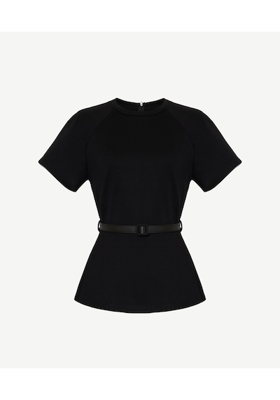 Yargıcı Kemer Detaylı Kısa Kol T-shirt 26kkts9009x 001 Siyah