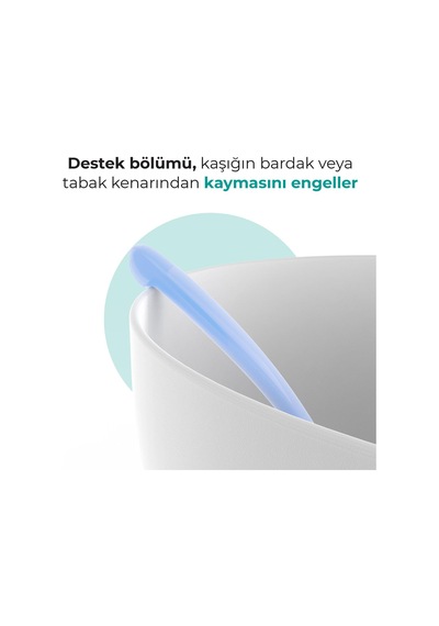 Mamajoo Ergonomik Beslenme Kaşık Seti Powder Blue & Beyaz, 6 Ay+ İkili - Saklama Kabı