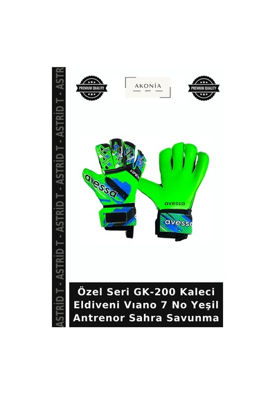 Özel Seri Gk-200 Kaleci Eldiveni Vıano 7 No Yeşil Antrenor Sahra Savunma